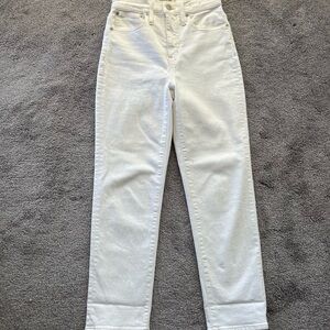 Madewell White Classic Straight Leg Jeans